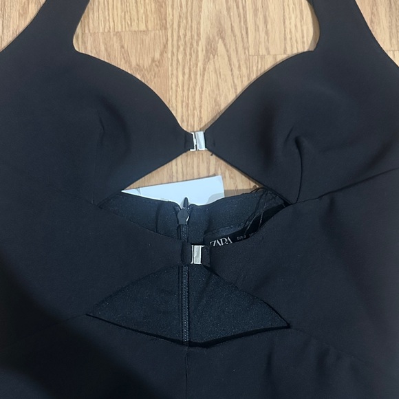 NWT Zara Black Halter Cutout Dress - Picture 7 of 8